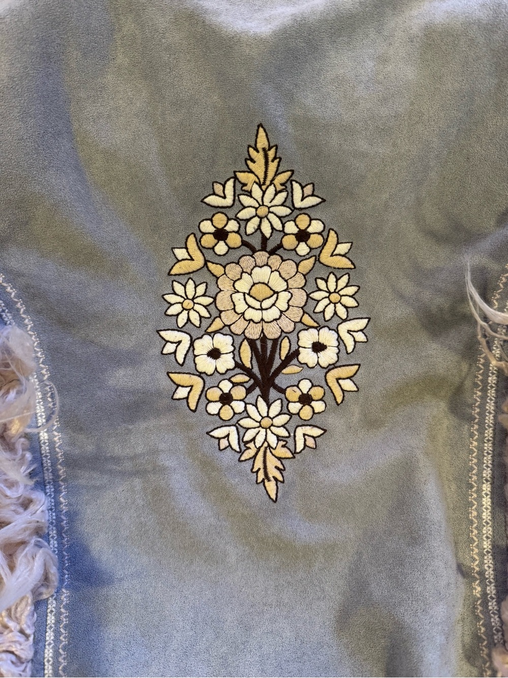 Spell Joplin Jacket Blue Suede Faux Fur - Picture 12 of 13